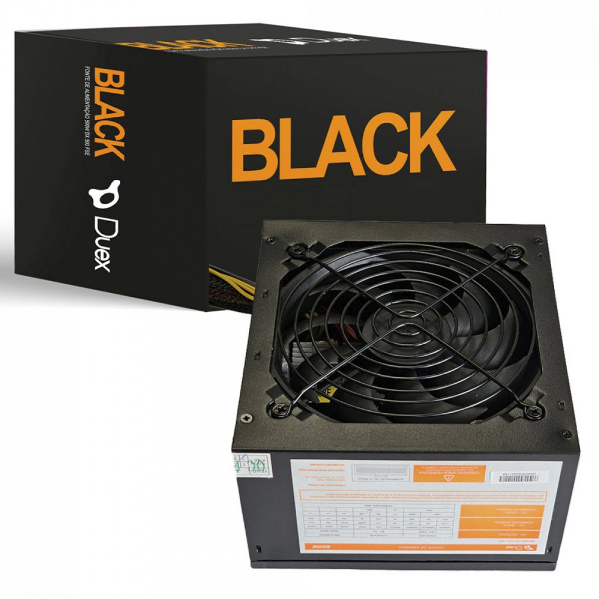 Fonte Duex DX500 FSE, 500W, Bivolt, PFC Ativo, Black