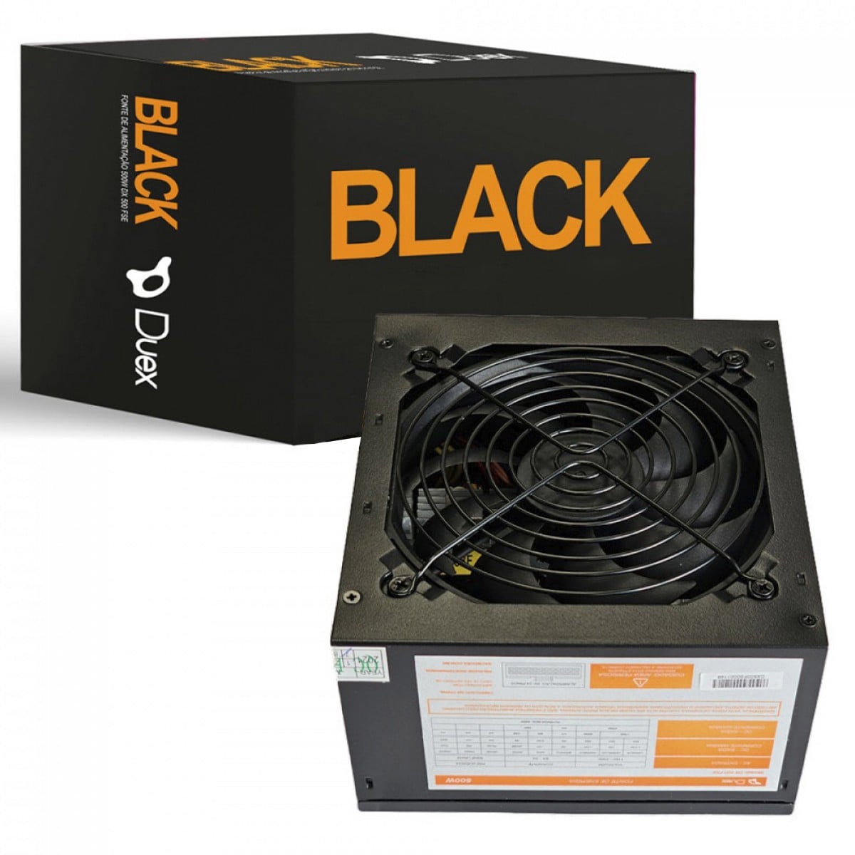 Fonte Duex DX500FSE, 500W, Bivolt, PFC Ativo, Black
