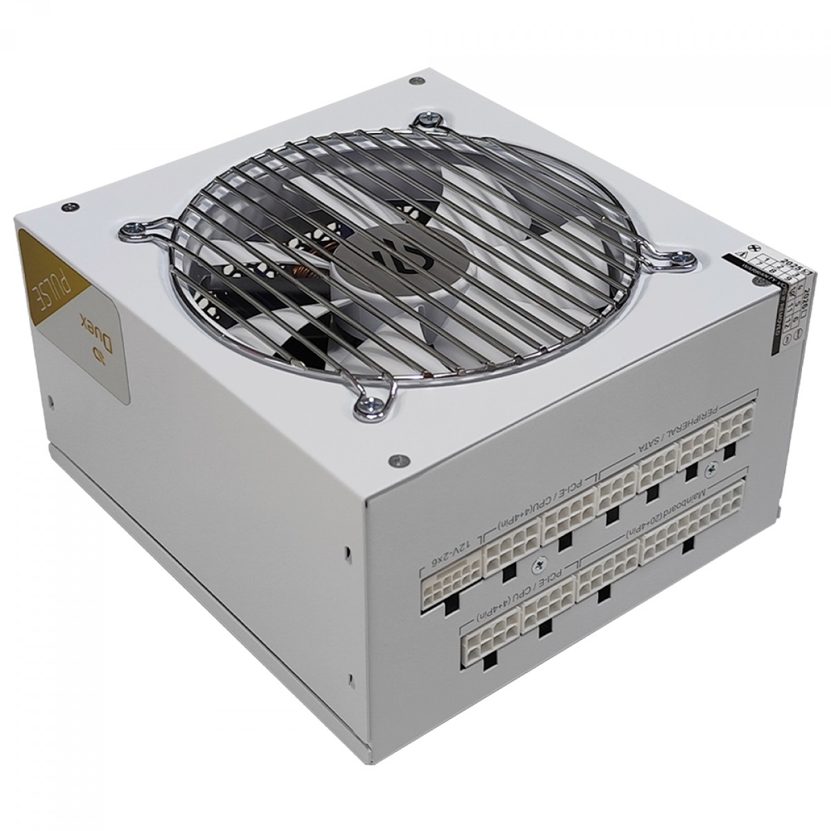 Fonte Duex Pulse Pro White, 1200W, Cybenetics Platinum, TecLab, ATX 3.1, PCI-E 5.1, PFC Ativo, Full Modular, DXFOPRO1200WG3W