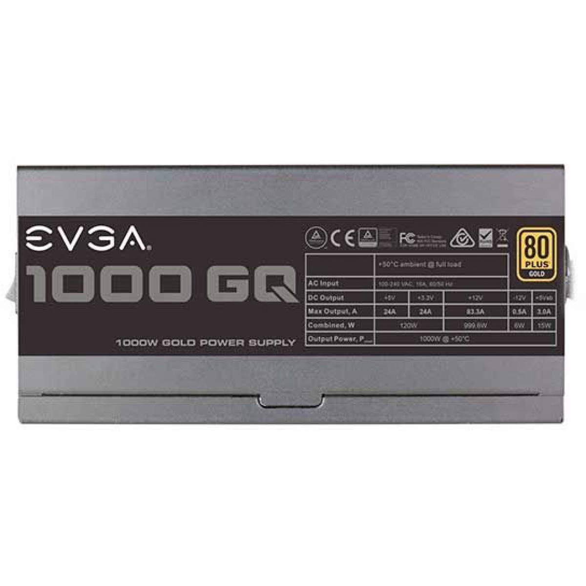 Fonte EVGA 1000 GQ 1000W, 80 Plus Gold, Semi Modular, PFC Ativo
