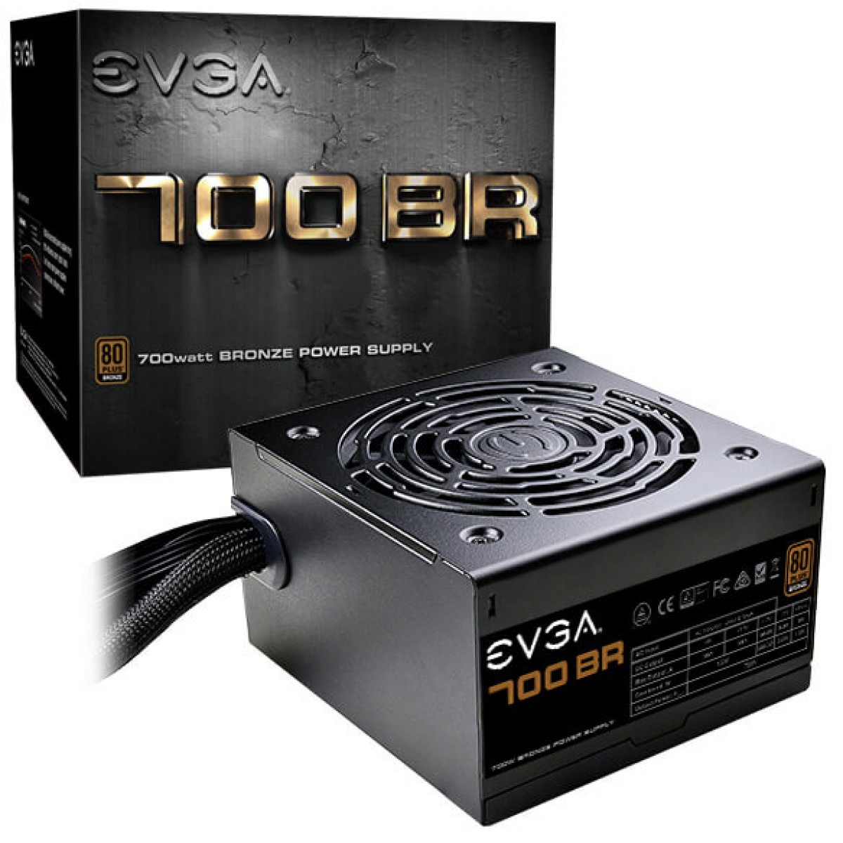 Fonte EVGA 700 BR 700W, 80 Plus Bronze, PFC Ativo, 100-BR-0700-K1