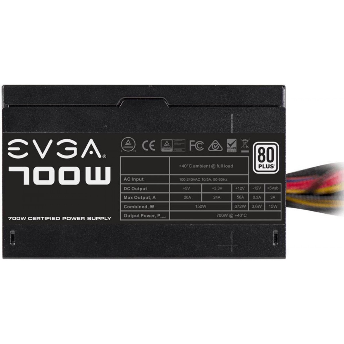 Fonte EVGA 700 BR 700W, 80 Plus White, PFC Ativo, 100-W1-0700-K1