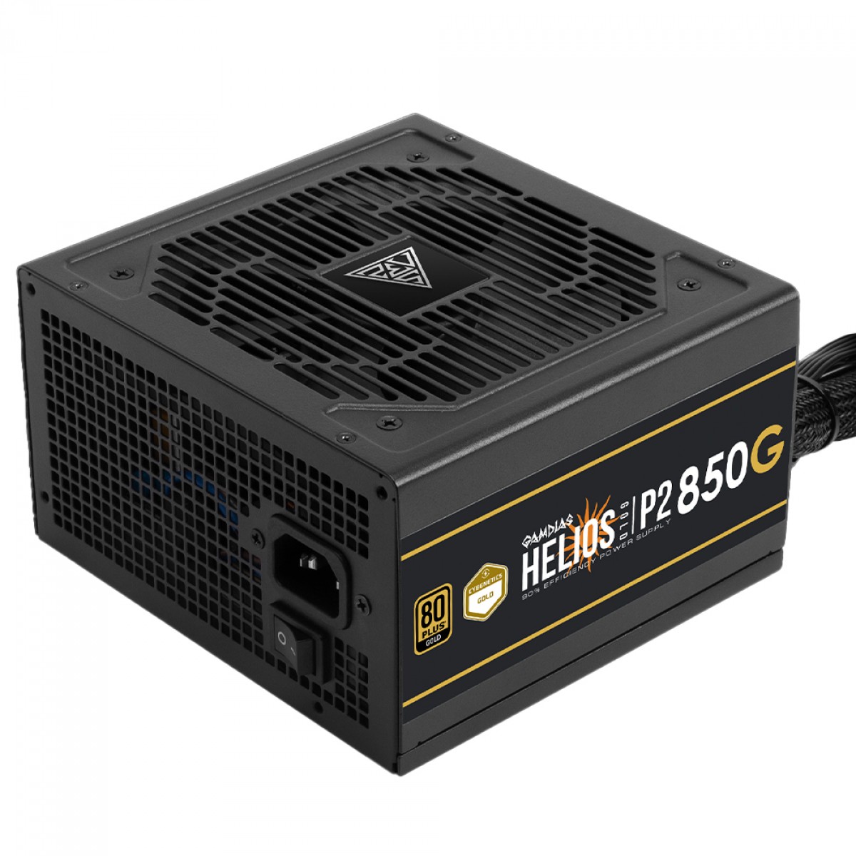 Fonte Gamdias Helios M1-850G, 850W, 80 Plus Gold, Cybenetics Gold, PFC Ativo, PCIe 5.0, Cabos Flat, Preto