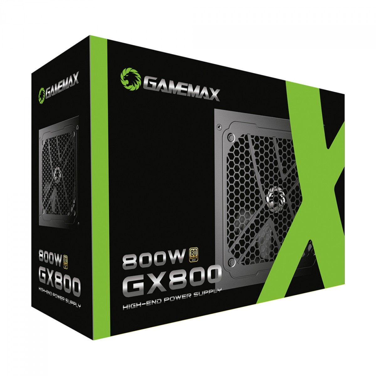 Fonte Gamemax GX800, 800W, 80 Plus Gold, PFC Ativo, Black, GX800WBKPSS7710BR