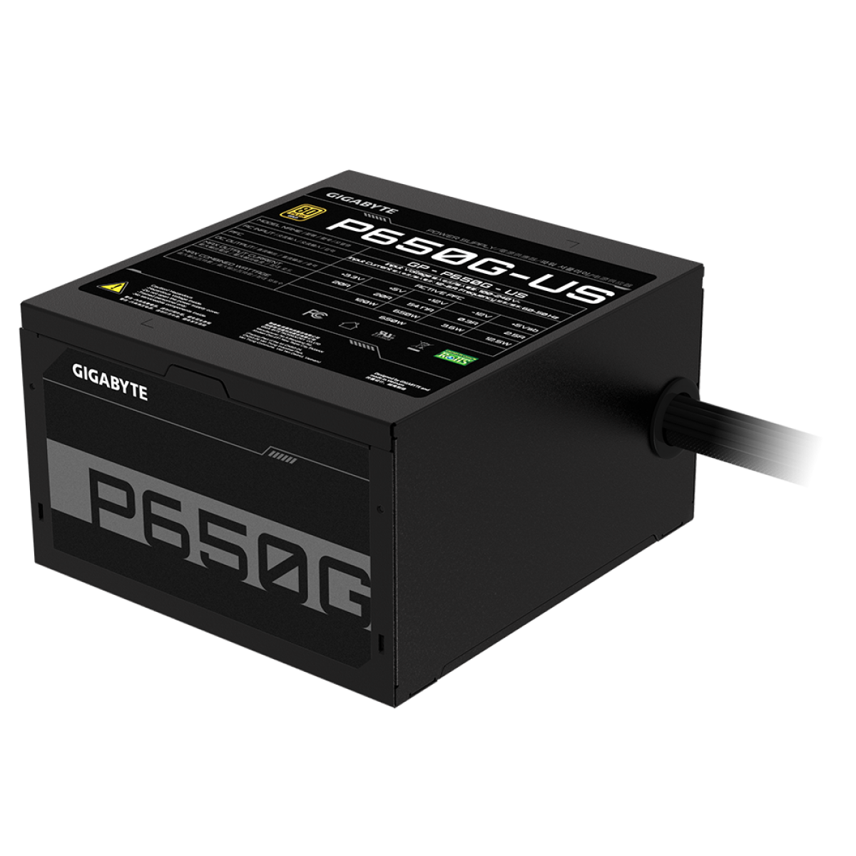 Fonte Gigabyte P650G, 650W, 80 Plus Gold, PFC Ativo, GP-P650G