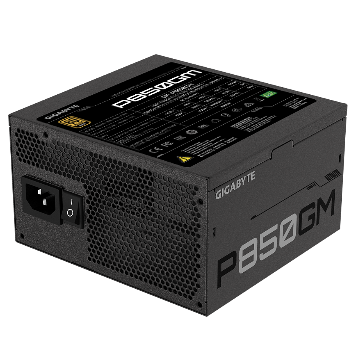 Fonte Gigabyte P850GM 850W, 80 Plus Gold, Full Modular, PFC Ativo, GP-P850GM