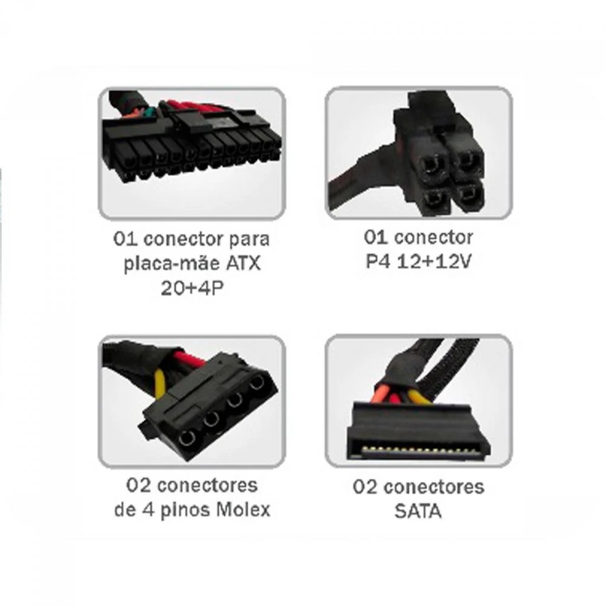 Fonte Kmex, 200W, Bivolt Manual, Prata, PX300DNG0001B0X