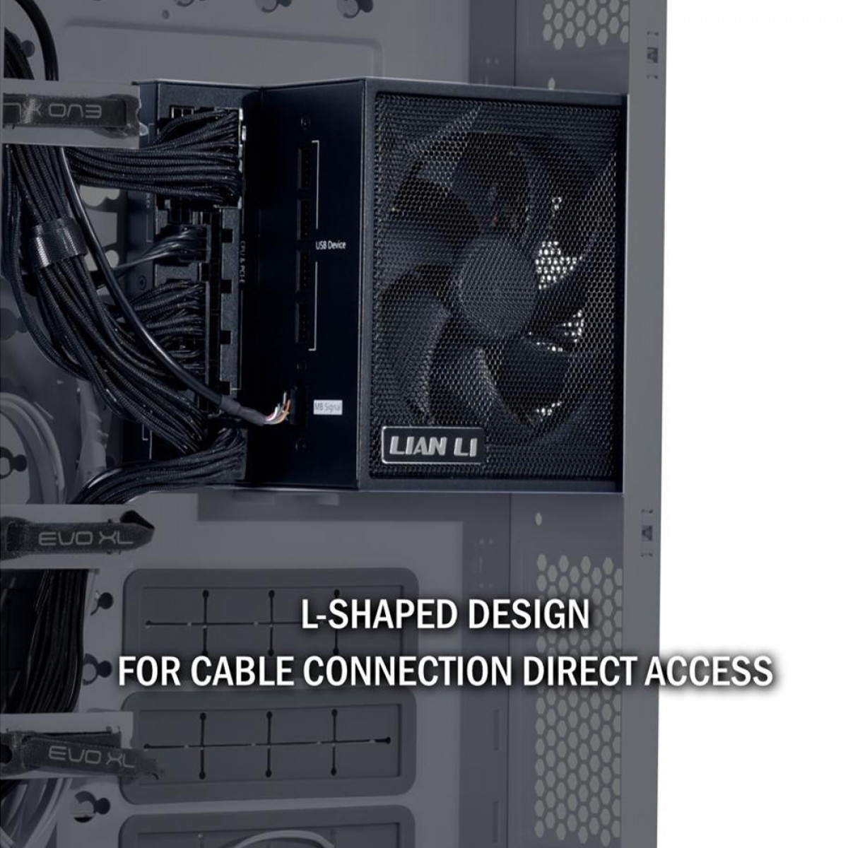 Fonte Lian Li EDGE 850W, 80 Plus Platinum, ATX 3.1, PCIE5, PFC Ativo, Full Modular, Preto, EG0850 BLACK WO