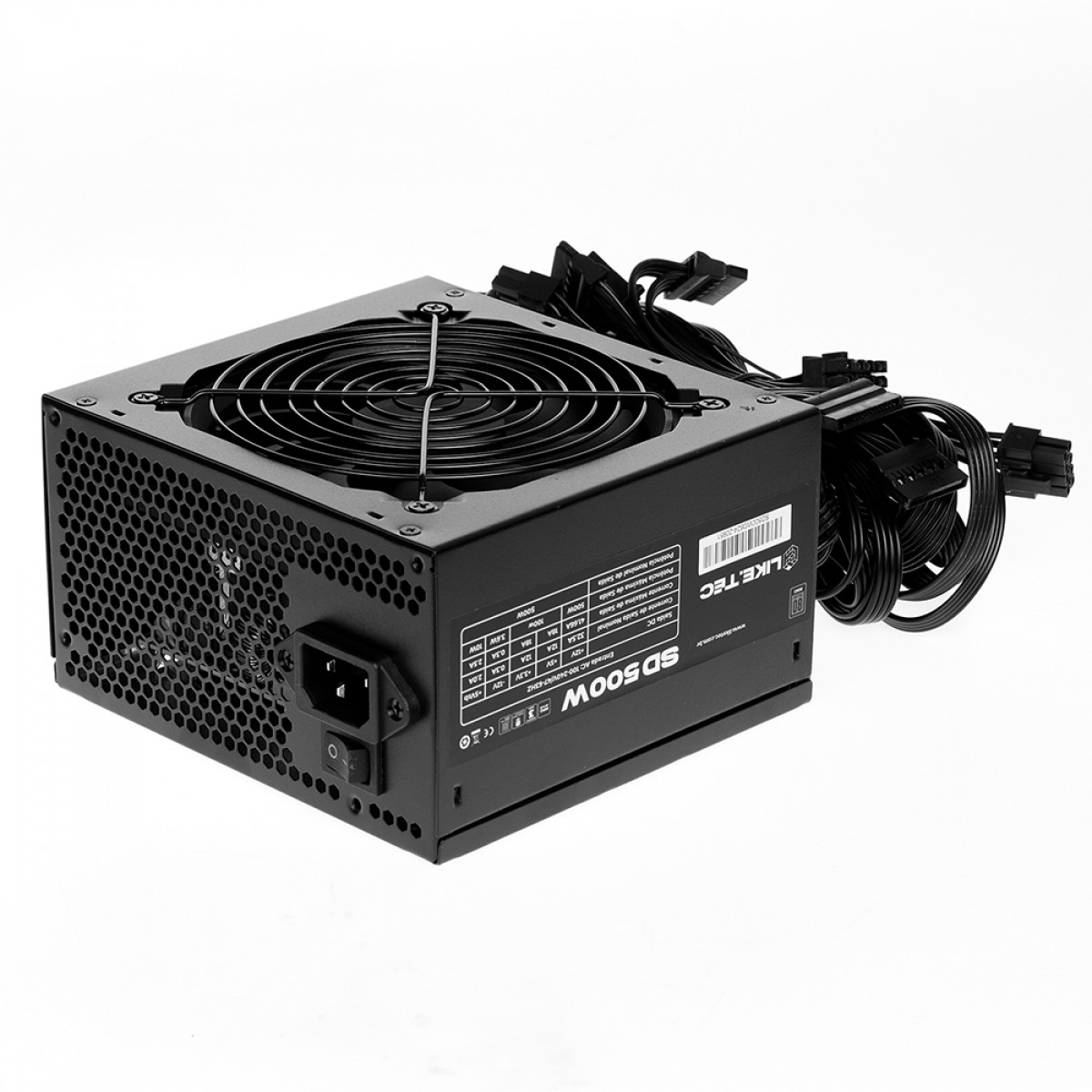Fonte Liketec Steel Diamond, 500W, 80 Plus Bronze, PFC Ativo, Capacitores Japoneses, Preto