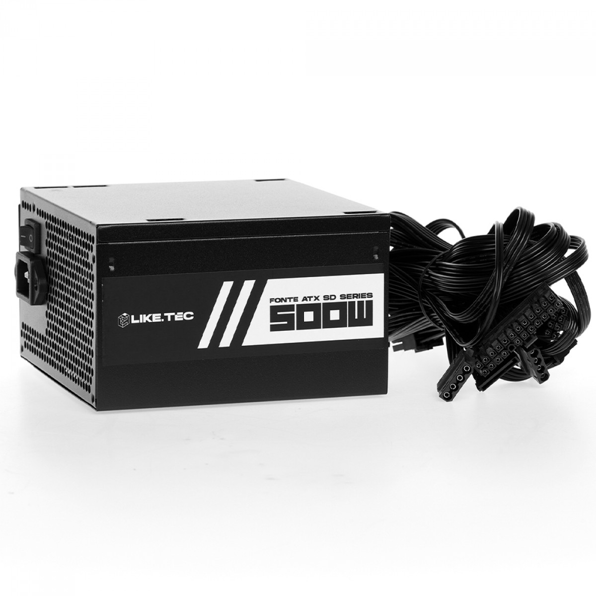 Fonte Liketec Steel Diamond, 500W, 80 Plus Bronze, PFC Ativo, Capacitores Japoneses, Preto