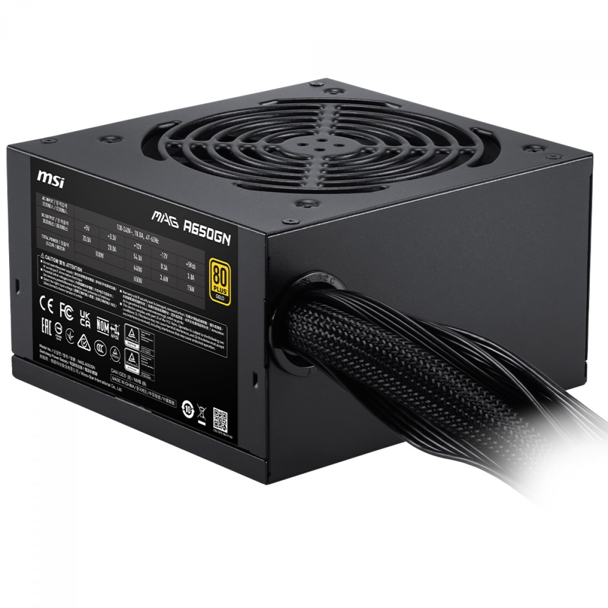 Fonte MSI MAG A650GN II, 650W, 80 Plus Gold, ATX 3.1, PFC Ativo, Preto