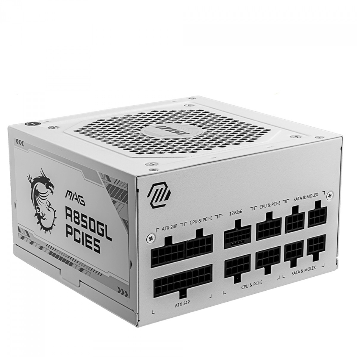 Fonte MSI MAG A850GL PCIE5, 850W, 80 Plus Gold, PFC Ativo, Full Modular, Branco, MAG A850GL PCIE5 WHITE