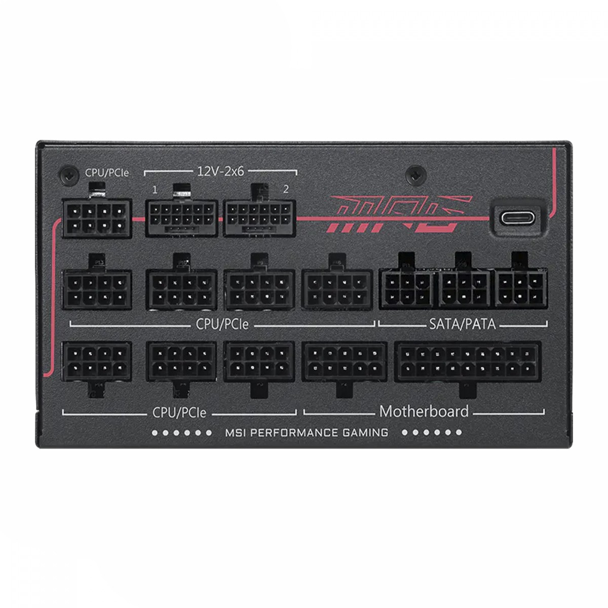 Fonte MSI MPG Ai1600TS PCIE5, 1600W, 80 Plus Titanium, Cybenetics Titanium, ATX 3.1, PCIe 5.1, Full Modular, Preto