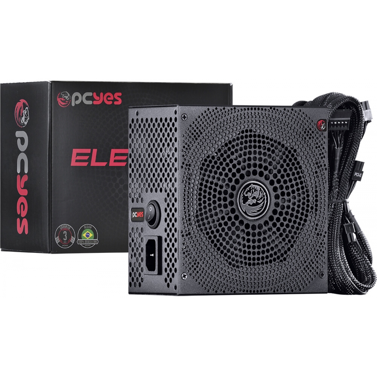 Fonte PCYES Electro V2 550W, 80 Plus White, PFC Ativo, ELV2WHPTO550W