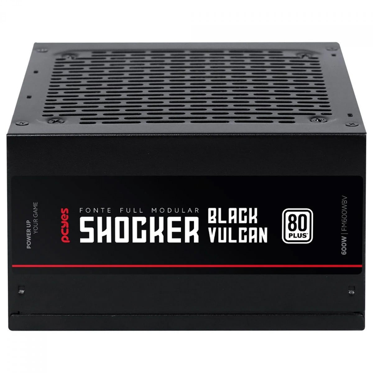 Fonte PCYes Shocker, 600W, 80 Plus White, PFC Ativo, Full Modular, Preto, FM600WBV