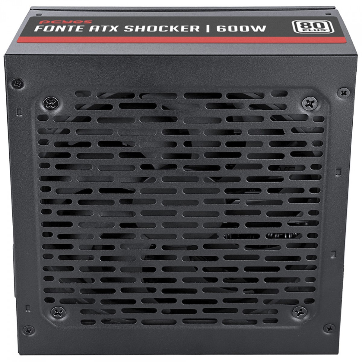Fonte PCYes Shocker, 600W, 80 Plus White, PFC Ativo, Preto, PF600SHW