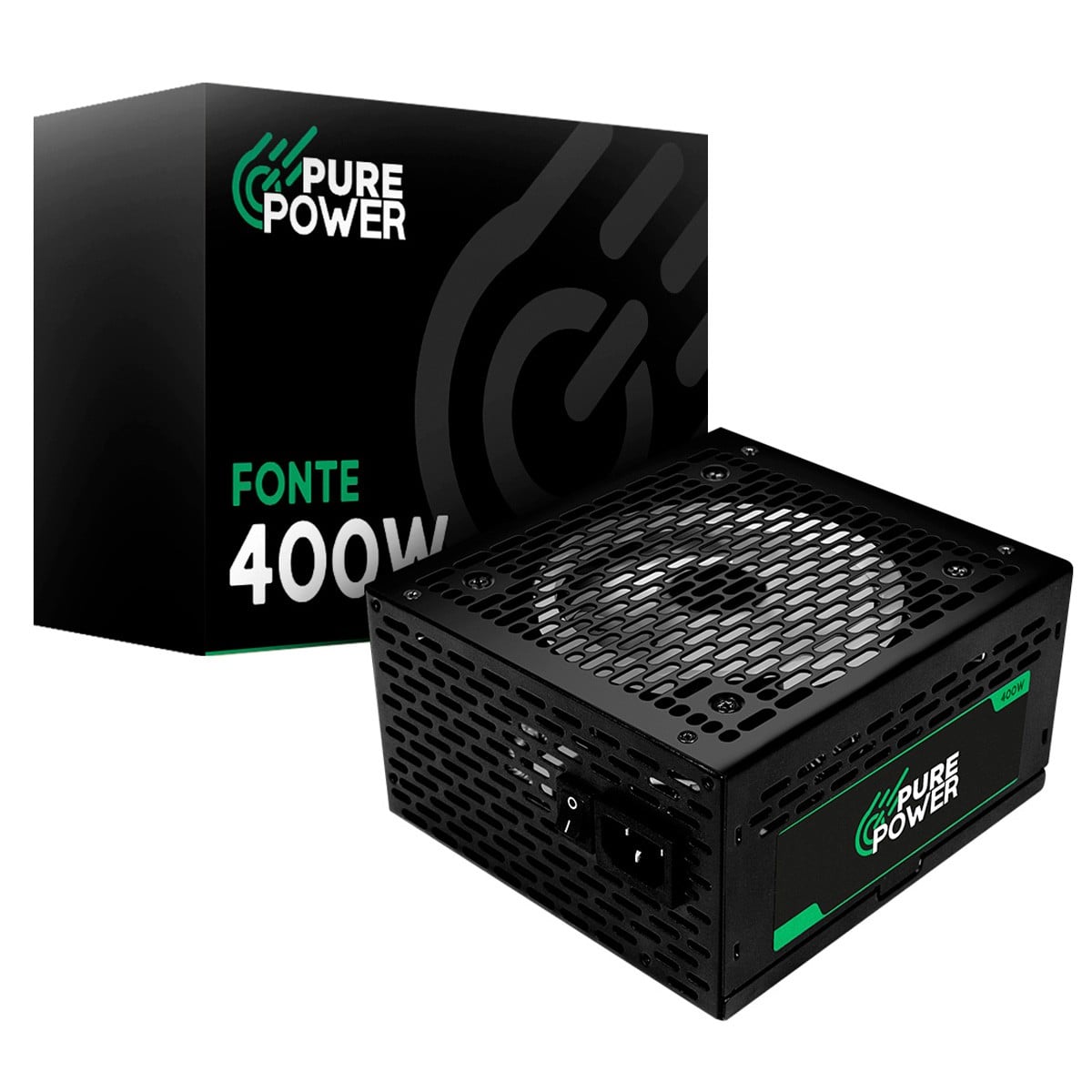 Fonte Pure Power Core, 400W, 80 Plus Bronze, ATX, PFC Ativo, Preto, PP-PS-CRB400FN