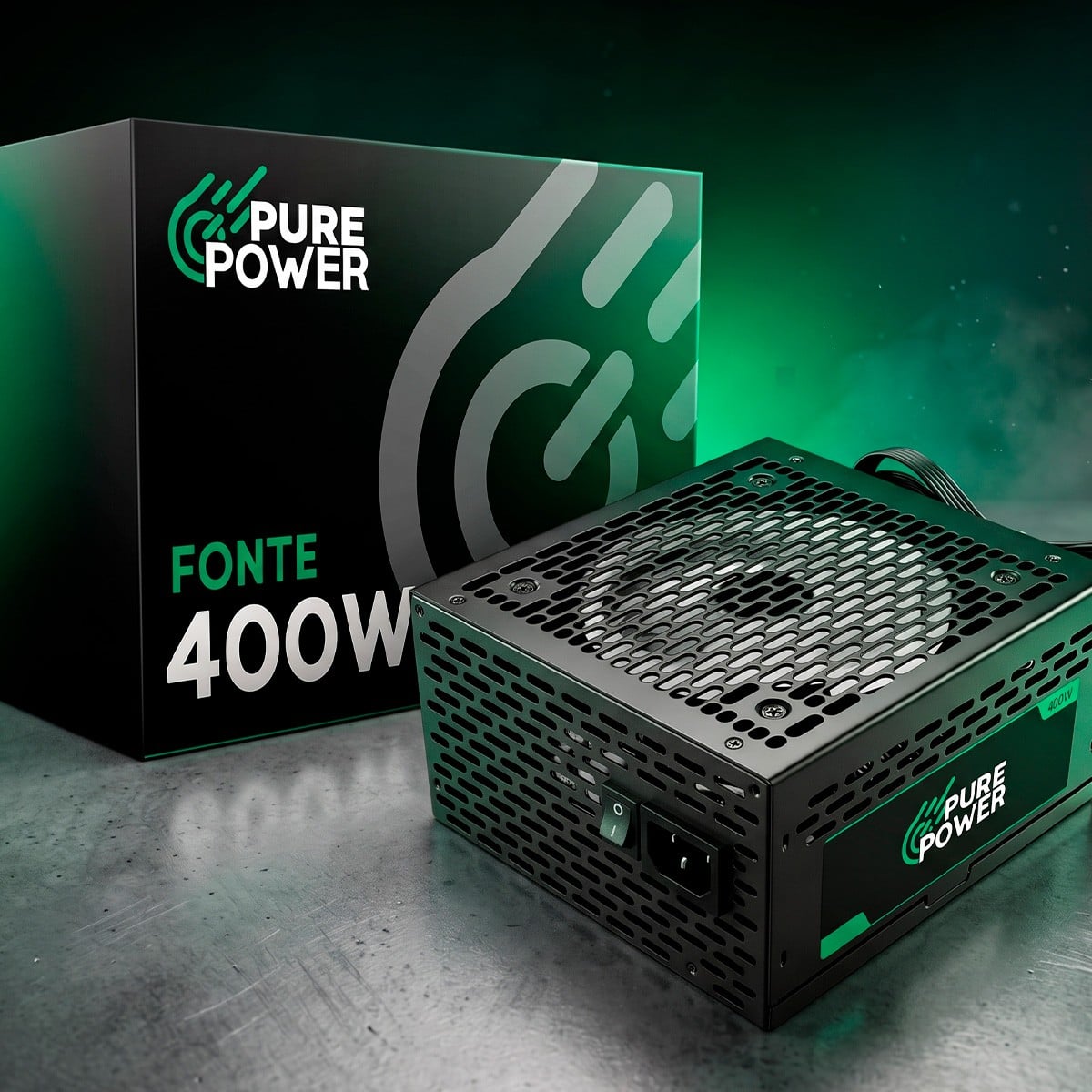 Fonte Pure Power Core, 400W, 80 Plus Bronze, ATX, PFC Ativo, Preto, PP-PS-CRB400FN