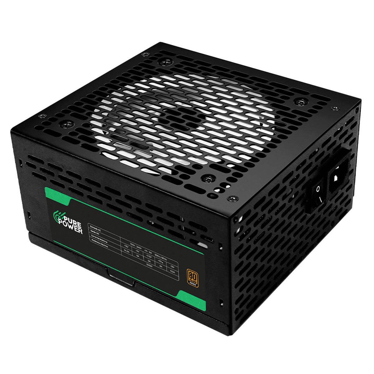Fonte Pure Power Core, 500W, 80 Plus Bronze, ATX, PFC Ativo, Preto, PP-PS-CRB500FN