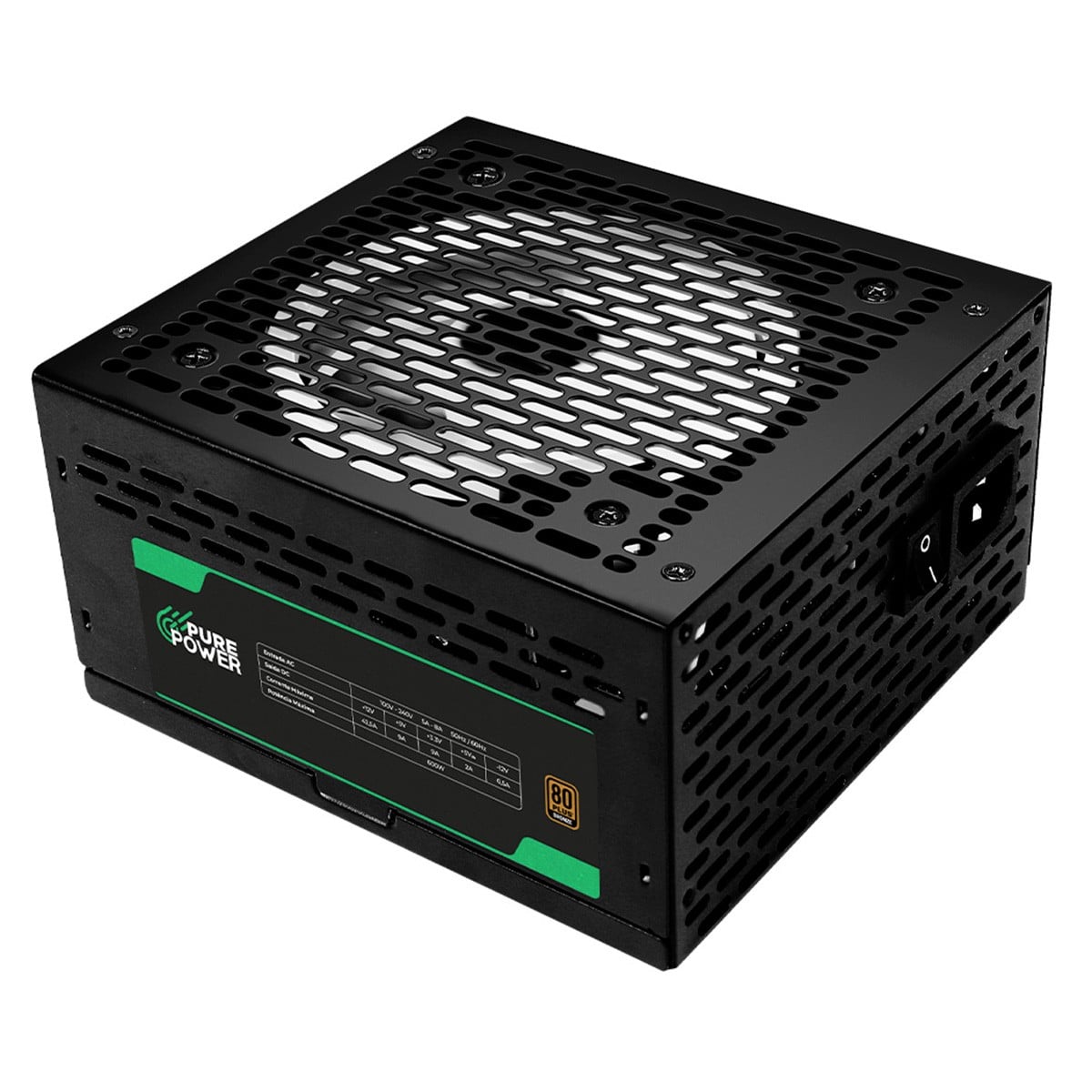 Fonte Pure Power Core, 600W, 80 Plus Bronze, ATX, PFC Ativo, Preto, PP-PS-CRB600FN