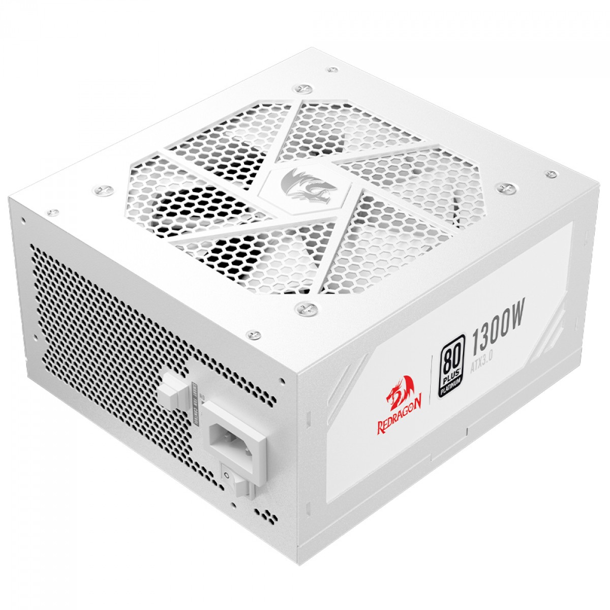Fonte Redragon RGPS 1300W, 80 Plus Platinum, PFC Ativo, PCIe 5.1, Full Modular, Branco, GC-PS018W
