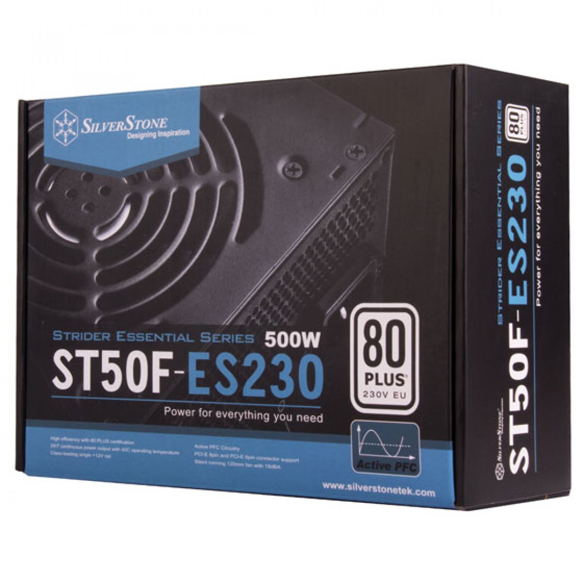Fonte SilverStone SST-ST50F-ES230, 500W, 80 Plus, PFC Ativo, SST-ST50F-ES230 (APENAS 220V) - Open Box