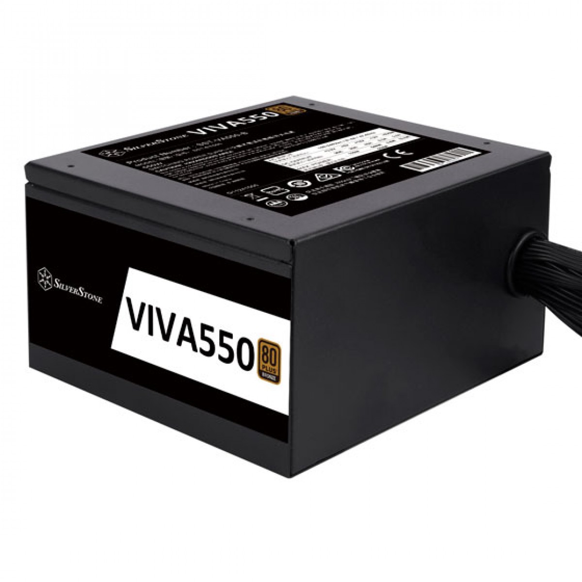 Fonte SilverStone VIVA 550, 550W, 80 Plus Bronze, PFC Ativo, SST-VA550-B