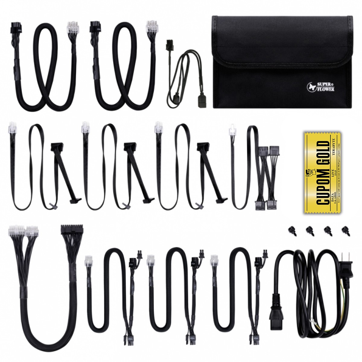 Fonte Super Flower LEADEX III ARGB 850W, 80 Plus Gold, White, PFC Ativo, Full Modular, Com Cabo de força, SF-850F14RG(WH)