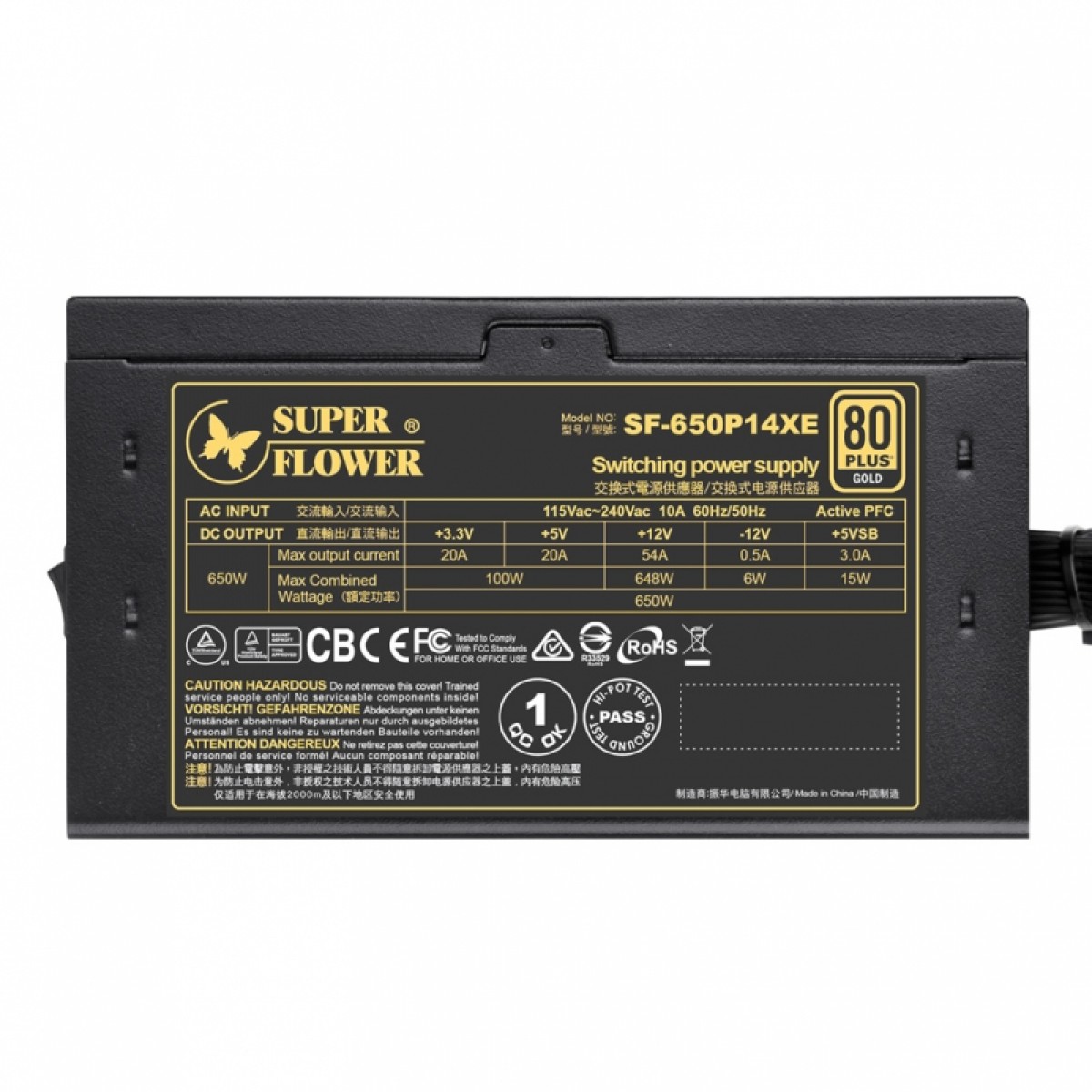 Fonte Super Flower LEGION GX PRO 650W, 80 Plus Gold, PFC Ativo, Semi-Modular, SF-650P14XE