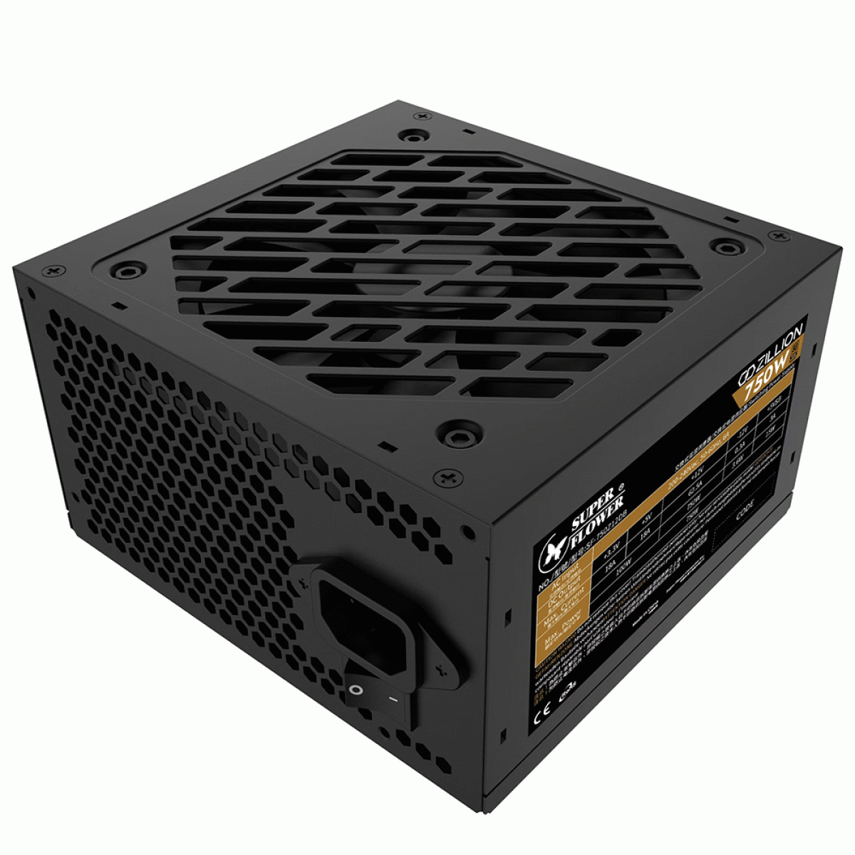 Fonte Super Flower Zillion DB 750W, 80 Plus Bronze, PFC Ativo, Black, SF-750Z12DB