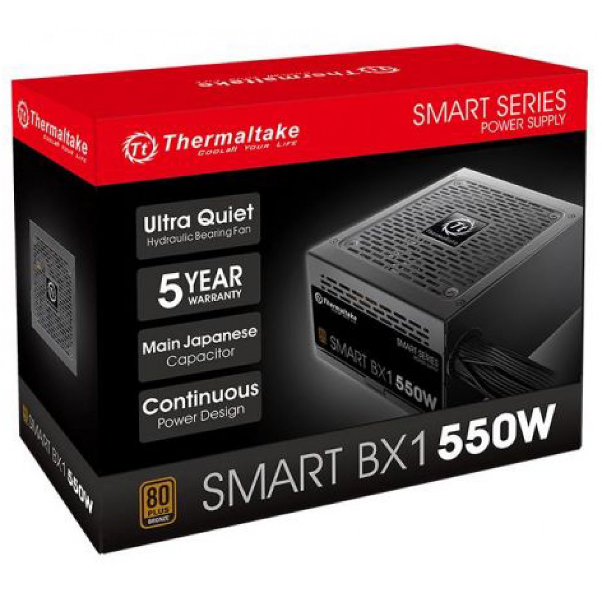 Fonte Thermaltake Smart BX1 550W, 80 Plus Bronze, PFC Ativo, PS-SPD-0550NNFABB