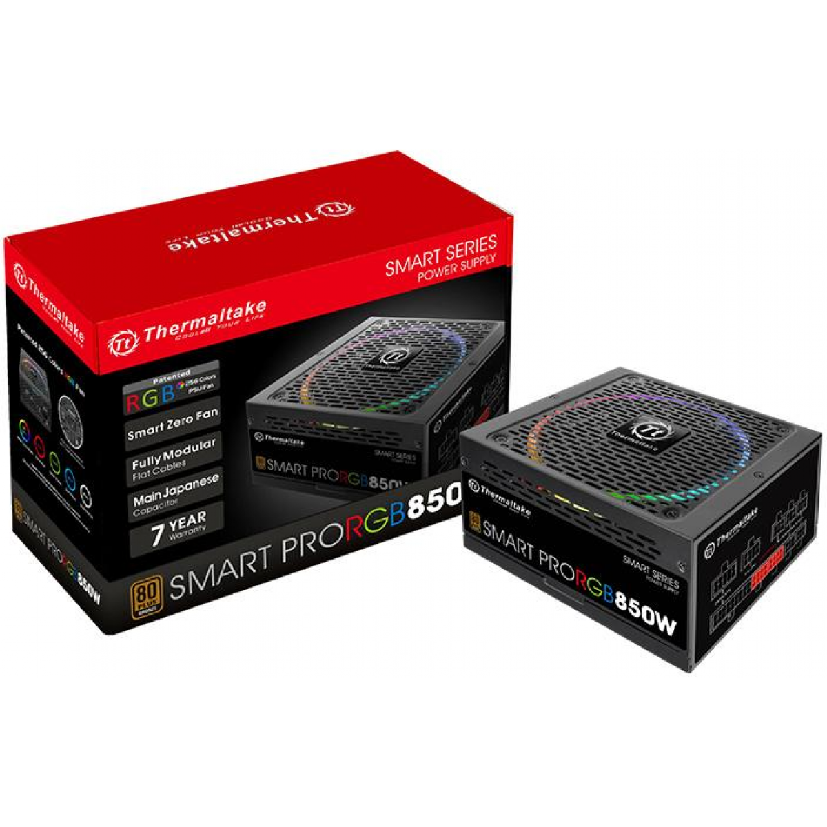 Fonte Thermaltake Smart Pro RGB 850W, 80 Plus Bronze, PFC Ativo, Full Modular, PS-SPR-0850FPCBUS-R
