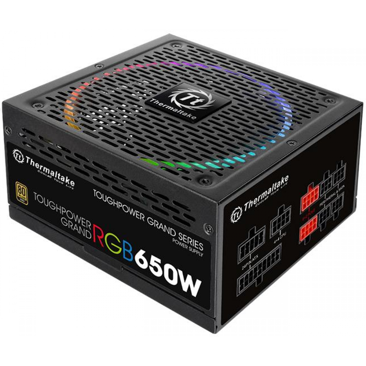 Fonte Thermaltake Toughpower Grand RGB, 650W, 80 Plus Gold, PFC Ativo, Full Modular, PS-TPG-0650FPCGUS-R