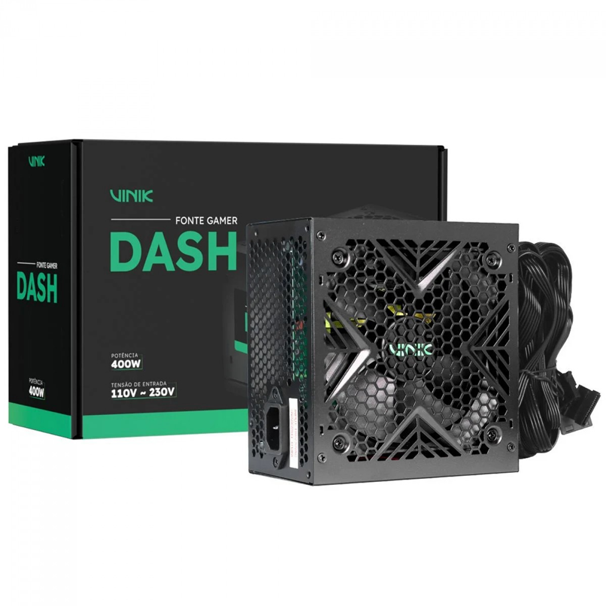 Fonte Vinik Gamer Dash 400W, Preto, VFG400WPV3