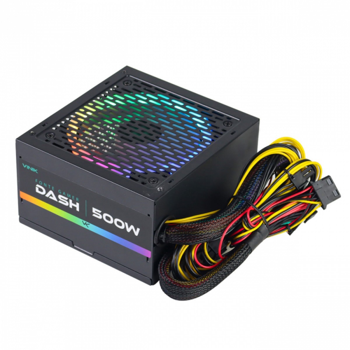 Fonte Vinik Gamer Dash 500W, RGB, Preto, VFG500WPR