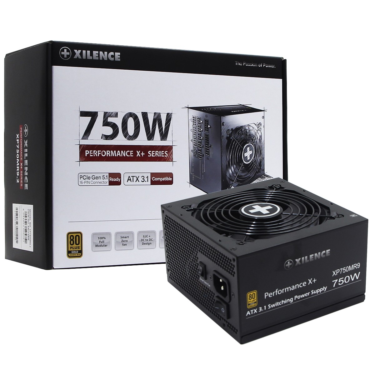 Fonte Xilence XN173 | XP750MR9.2, 750W, 80 Plus Gold, PFC Ativo, Semi-Modular, Preto