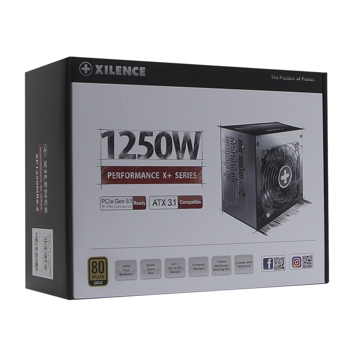 Fonte Xilence by be quiet!, 1250W, 80 Plus Gold, PFC Ativo, Full Modular, PCIe 5.0, Preto, XP1250MR9.2 BR