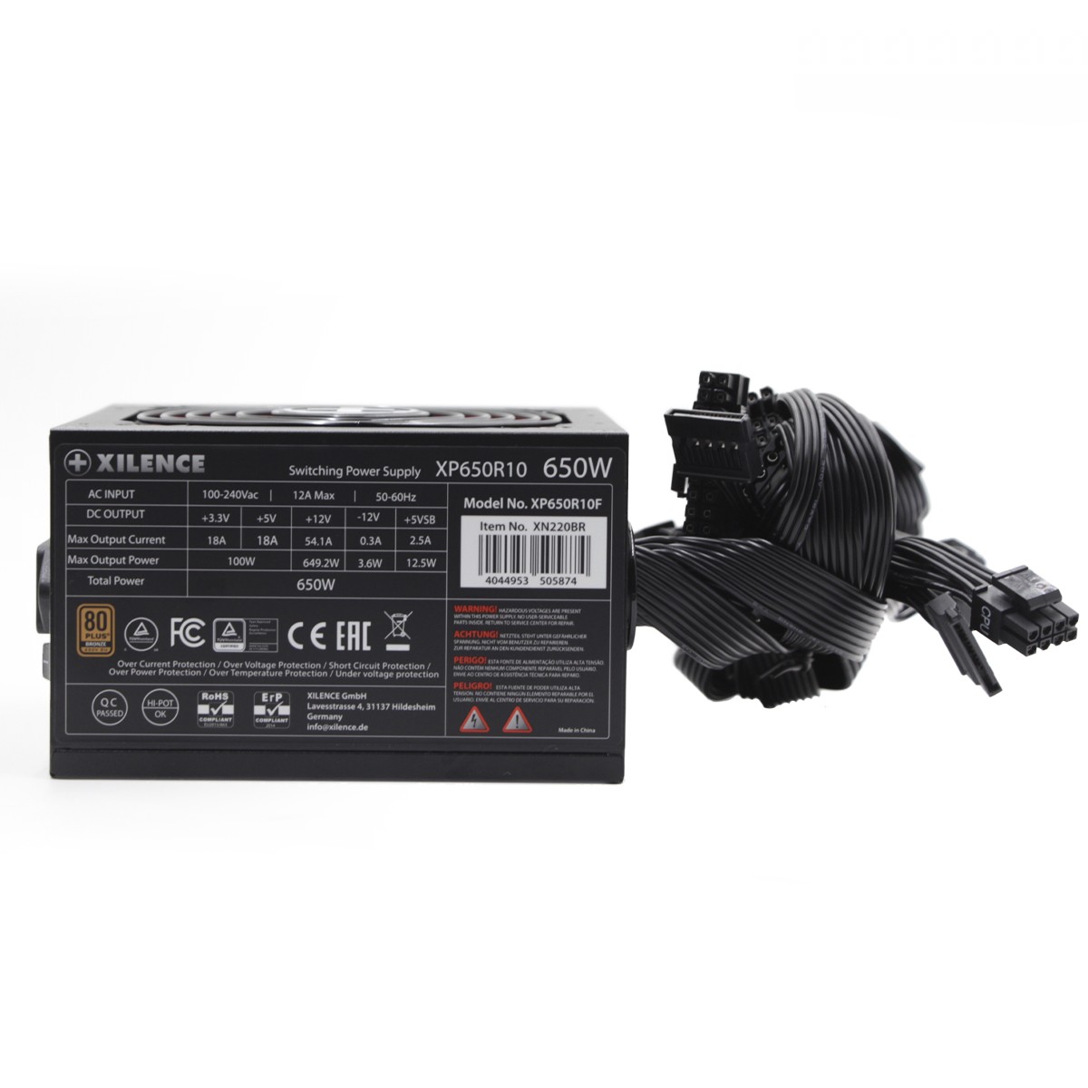 Fonte Xilence by be quiet! XN220BR, 650W, 80 Plus Bronze, PFC Ativo, Preto, XP650R10 BR