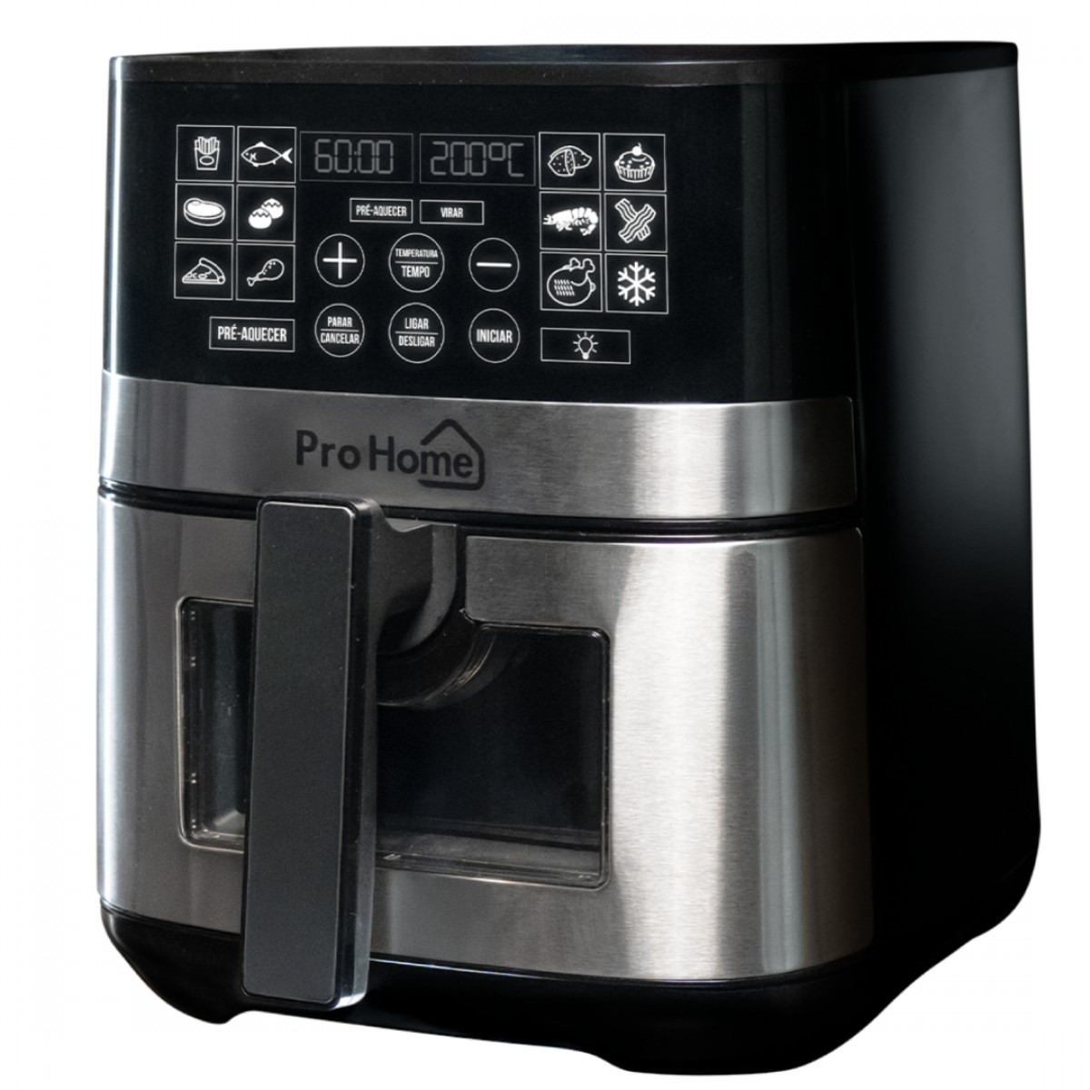 Fritadeira Elétrica Air Fryer Pro Home Classic PRO, 100% Digital, Com Visor, 6.5L, 110V, Preto e Inox, PH-AF-CP1500WS7LS110D