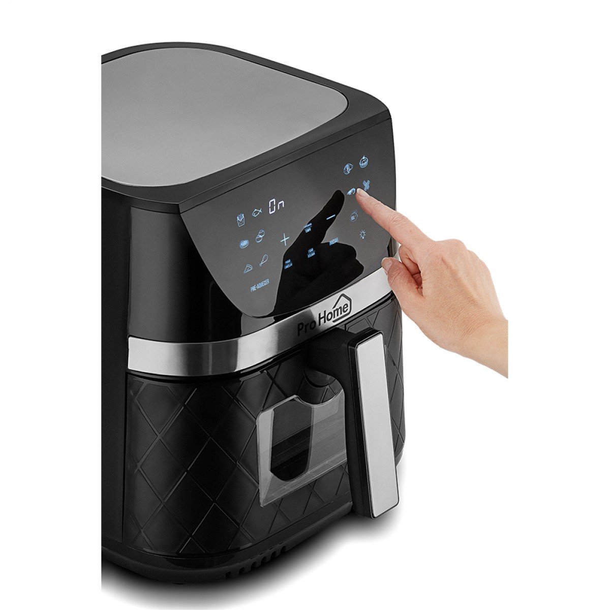Fritadeira Elétrica Air Fryer Pro Home Family PRO, 100% Digital, Com Visor, 8L, 110V, Preto e Inox, PH-AF-FP1700WB8LS110D