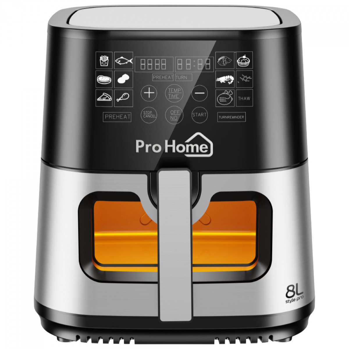 Fritadeira Elétrica Air Fryer Pro Home Style PRO, 100% Digital, Com Visor, 8L, 110V, Preto e Inox, PH-AF-SP1700WS8LS110D