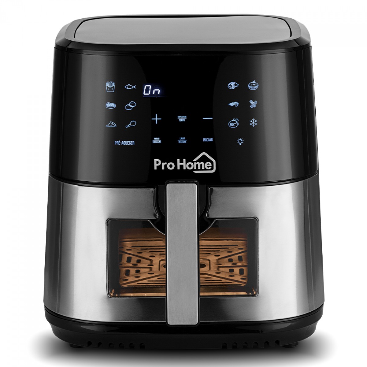 Fritadeira Elétrica Air Fryer Pro Home Style PRO, 100% Digital, Com Visor, 8L, 110V, Preto e Inox, PH-AF-SP1700WS8LS110D