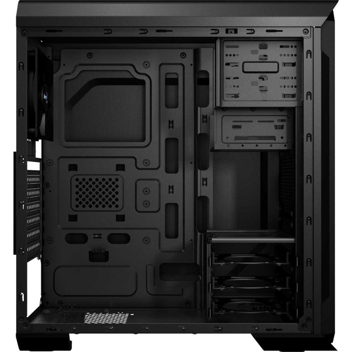 Gabinete Gamer Aerocool Aero 500, Mid Tower, Com 1 Fan, Black, Sem Fonte