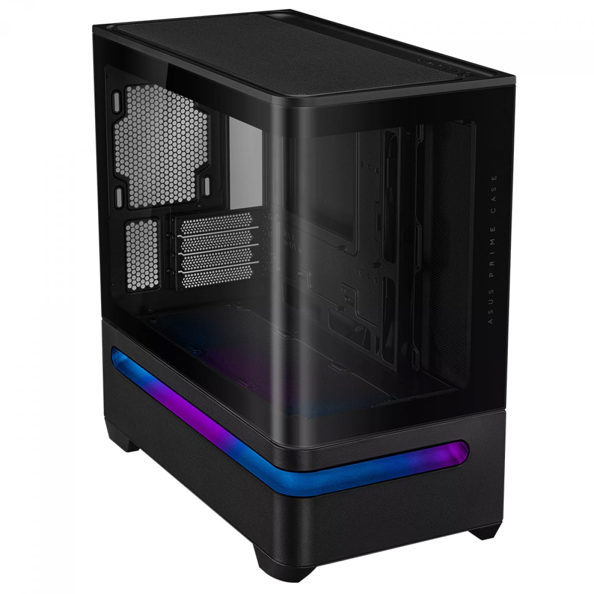 Gabinete Asus Prime AP202, ARGB, Mid Tower, Vidro Temperado, MATX, Sem Fonte, Sem Fan, Preto, 90DC00P0-B00000