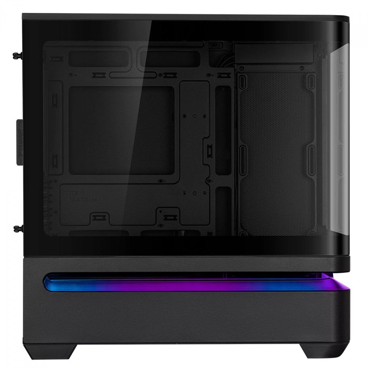 Gabinete Asus Prime AP202, ARGB, Mid Tower, Vidro Temperado, MATX, Sem Fonte, Sem Fan, Preto, 90DC00P0-B00000