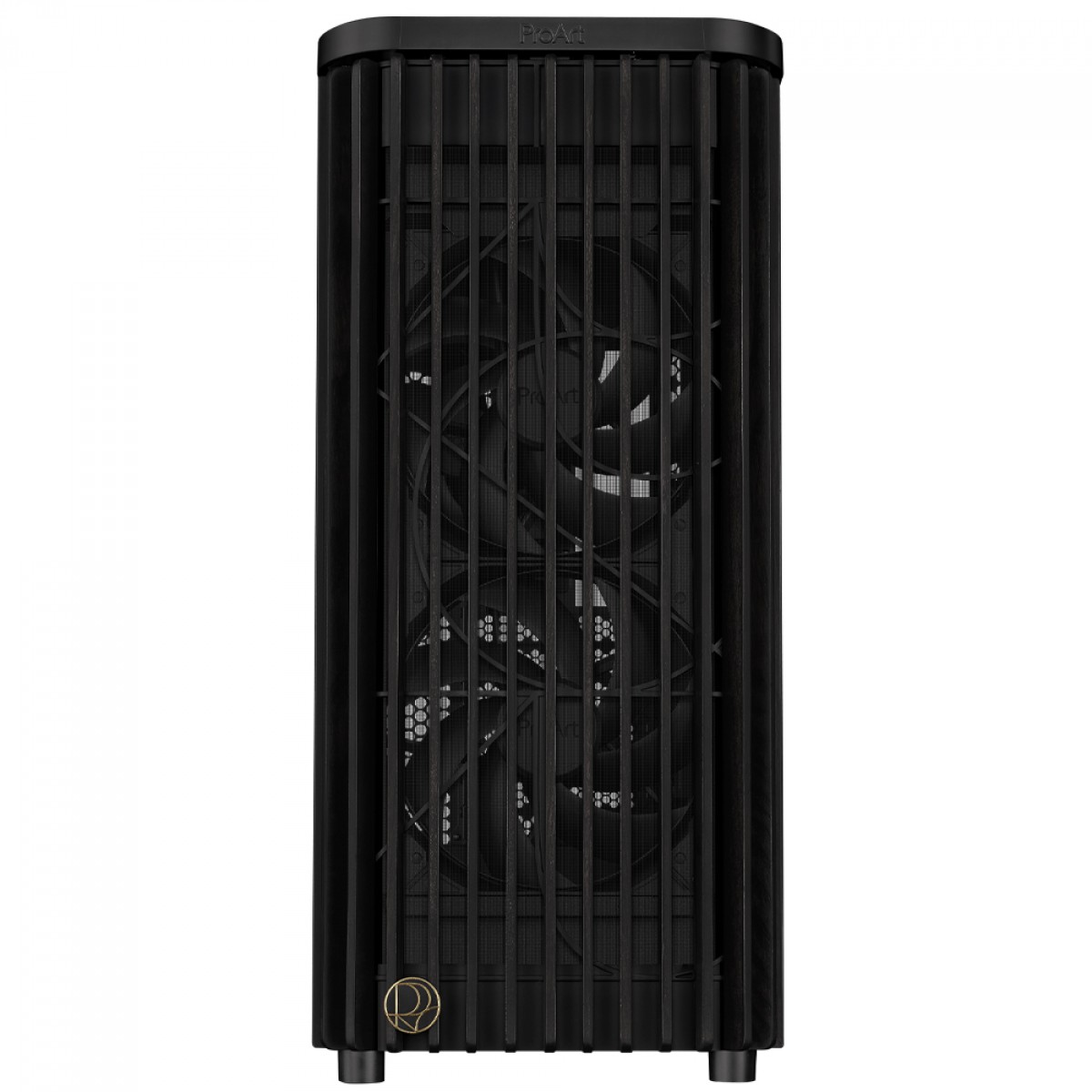 Gabinete Asus ProArt PA401 Wood Edition, Mid Tower, Vidro Temperado, ATX, Sem Fonte, Com 3 Fans, Preto, 90DC00M0-B30000 - Open Box