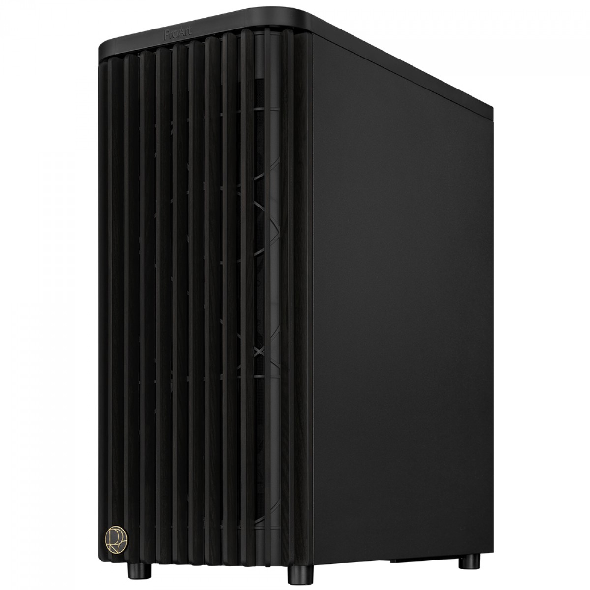 Gabinete Asus ProArt PA401 Wood Edition, Mid Tower, Vidro Temperado, ATX, Sem Fonte, Com 3 Fans, Preto, 90DC00M0-B30000 - Open Box