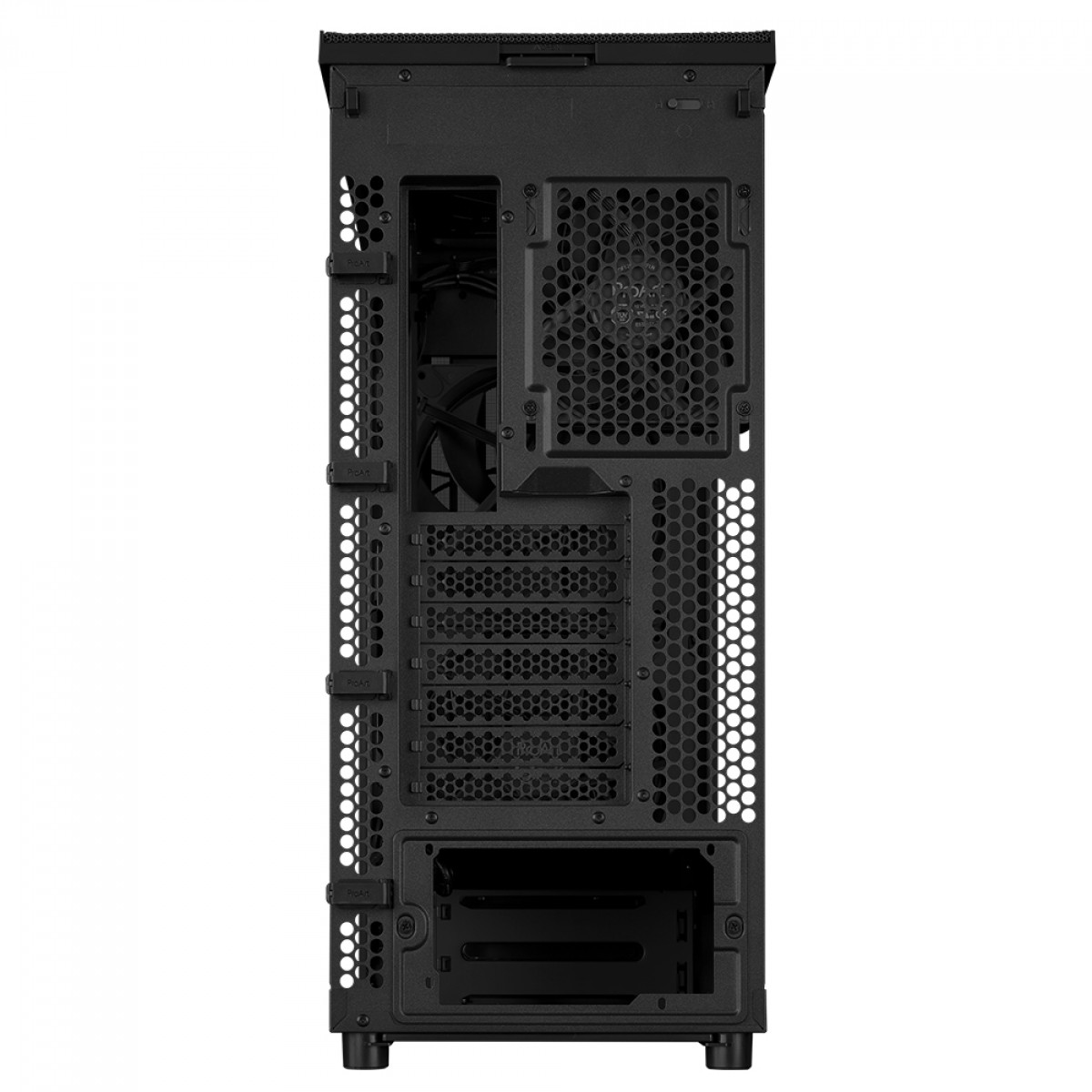 Gabinete Asus ProArt PA401 Wood Edition, Mid Tower, Vidro Temperado, ATX, Sem Fonte, Com 3 Fans, Preto, 90DC00M0-B30000 - Open Box