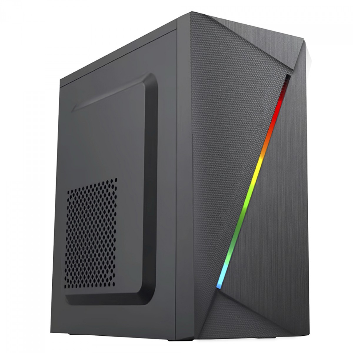 Gabinete BRX Vortex BM20, M-ATX, RGB, Preto, Sem Fonte, Sem Fan