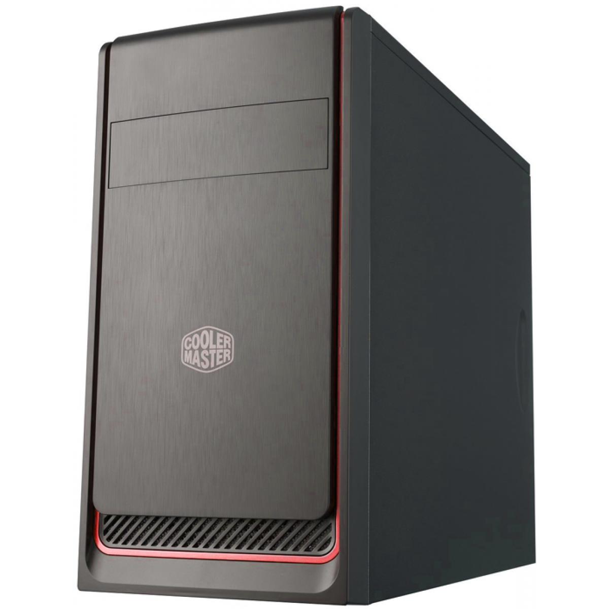 Gabinete Gamer Cooler Master Masterbox E300L, Mini Tower, Black/Red, Sem Fonte, Com 1 Fan, MCB-E300L-KN5N-B00